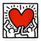 Untitled, 1988 Figures with Heart by Keith Haring Wall Art Décor 11 7/8 x 11 7/8 Art Print